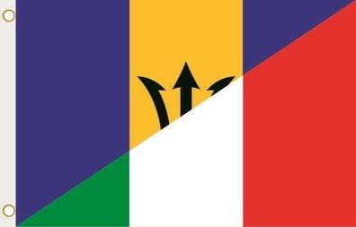 Fahne Flagge Barbados-Italien Hissflagge 90 x 150 cm