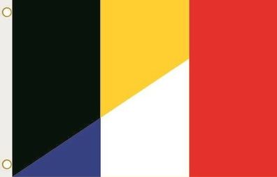 Fahne Flagge Belgien-Frankreich Hissflagge 90 x 150 cm