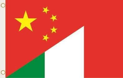 Fahne Flagge China-Italien Hissflagge 90 x 150 cm