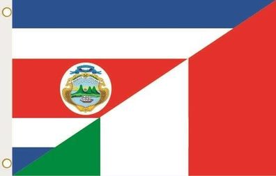 Fahne Flagge Costa Rica-Italien Hissflagge 90 x 150 cm