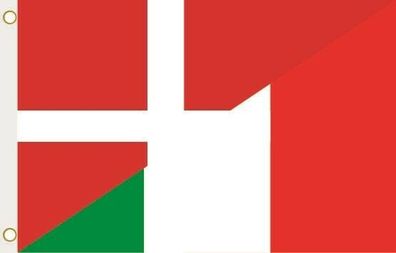 Fahne Flagge Dänemark-Italien Hissflagge 90 x 150 cm