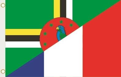 Fahne Flagge Dominica-Frankreich Hissflagge 90 x 150 cm