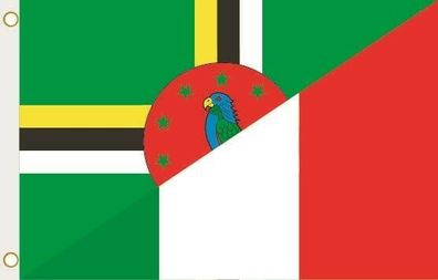 Fahne Flagge Dominica-Italien Hissflagge 90 x 150 cm