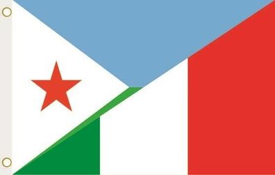Fahne Flagge Dschibouti-Italien Hissflagge 90 x 150 cm