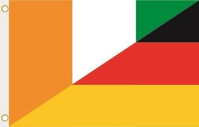 Fahne Flagge Elfenbeinküste-Deutschland Hissflagge 90 x 150 cm