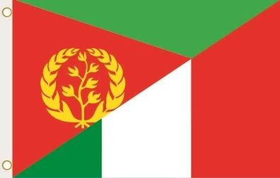 Fahne Flagge Eritrea-Italien Hissflagge 90 x 150 cm