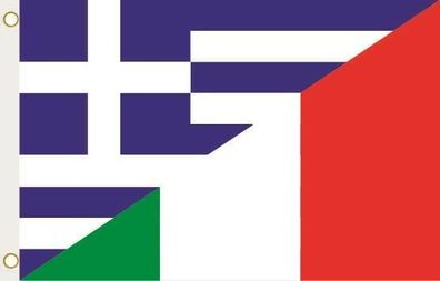 Fahne Flagge Griechenland-Italien Hissflagge 90 x 150 cm