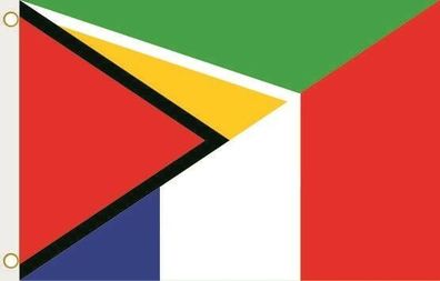 Fahne Flagge Guyana-Frankreich Hissflagge 90 x 150 cm