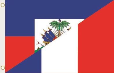 Fahne Flagge Haiti-Frankreich Hissflagge 90 x 150 cm