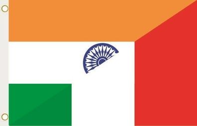 Fahne Flagge Indien-Italien Hissflagge 90 x 150 cm