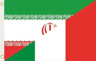 Fahne Flagge Iran-Italien Hissflagge 90 x 150 cm