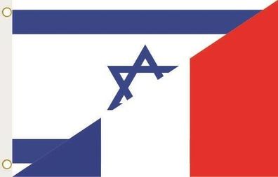 Fahne Flagge Israel-Frankreich Hissflagge 90 x 150 cm