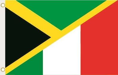 Fahne Flagge Jamaika-Italien Hissflagge 90 x 150 cm