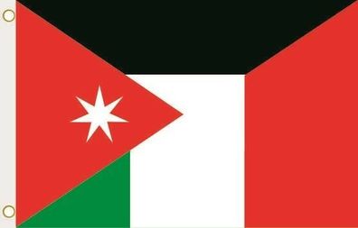 Fahne Flagge Jordanien-Italien Hissflagge 90 x 150 cm