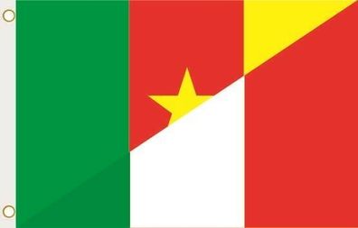 Fahne Flagge Kamerun-Italien Hissflagge 90 x 150 cm