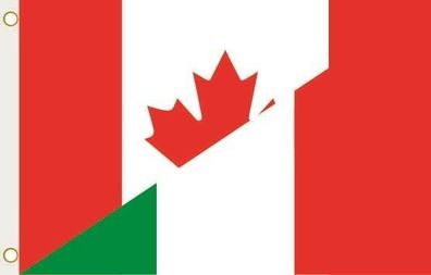 Fahne Flagge Kanada-Italien Hissflagge 90 x 150 cm
