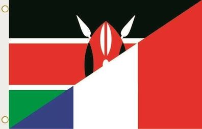 Fahne Flagge Kenia-Frankreich Hissflagge 90 x 150 cm