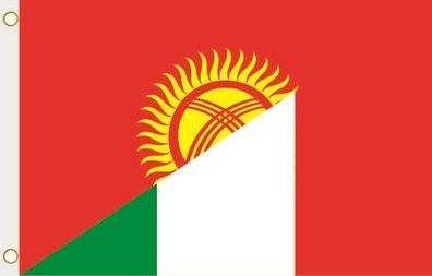 Fahne Flagge Kirgisistan-Italien Hissflagge 90 x 150 cm