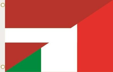 Fahne Flagge Lettland-Italien Hissflagge 90 x 150 cm