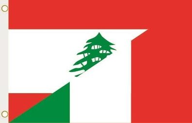 Fahne Flagge Libanon-Italien Hissflagge 90 x 150 cm
