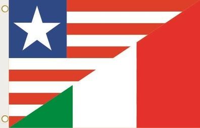 Fahne Flagge Liberia-Italien Hissflagge 90 x 150 cm