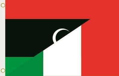 Fahne Flagge Libyen-Italien Hissflagge 90 x 150 cm