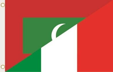 Fahne Flagge Malediven-Italien Hissflagge 90 x 150 cm