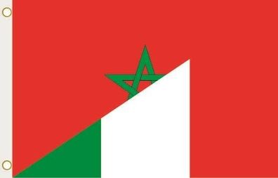 Fahne Flagge Marokko-Italien Hissflagge 90 x 150 cm