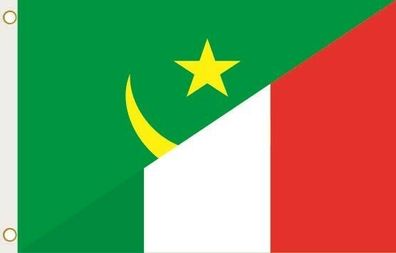 Fahne Flagge Mauretanien-Italien Hissflagge 90 x 150 cm