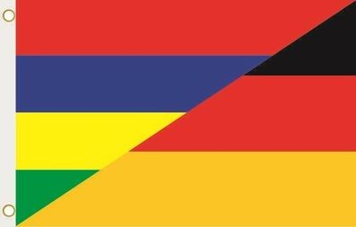 Fahne Flagge Mauritius-Deutschland Hissflagge 90 x 150 cm
