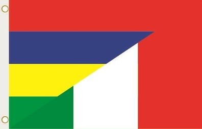 Fahne Flagge Mauritius-Italien Hissflagge 90 x 150 cm