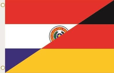 Fahne Flagge Paraguay-Deutschland Hissflagge 90 x 150 cm