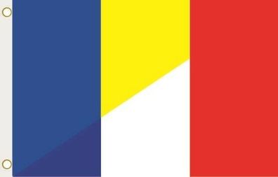 Fahne Flagge Rumänien-Frankreich Hissflagge 90 x 150 cm