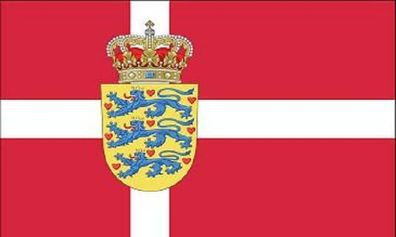 Fahne Flagge Dänemark mit Wappen 90 x 150 cm