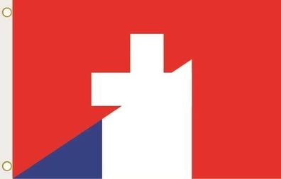 Fahne Flagge Schweiz-Frankreich Hissflagge 90 x 150 cm