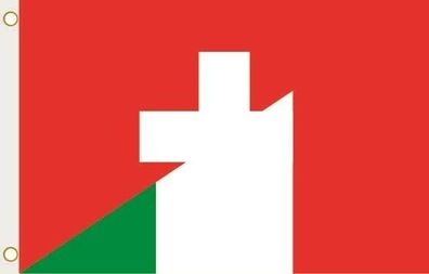 Fahne Flagge Schweiz-Italien Hissflagge 90 x 150 cm