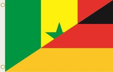 Fahne Flagge Senegal-Deutschland Hissflagge 90 x 150 cm