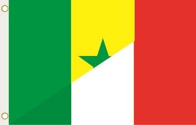 Fahne Flagge Senegal-Italien Hissflagge 90 x 150 cm