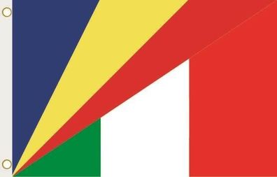 Fahne Flagge Seychellen-Italien Hissflagge 90 x 150 cm