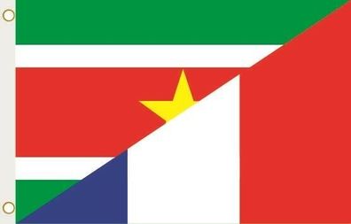 Fahne Flagge Surinam-Frankreich Hissflagge 90 x 150 cm