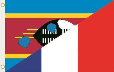 Fahne Flagge Swasiland-Frankreich Hissflagge 90 x 150 cm