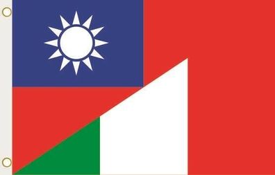 Fahne Flagge Taiwan-Italien Hissflagge 90 x 150 cm