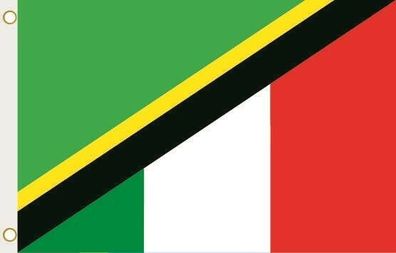 Fahne Flagge Tansania-Italien Hissflagge 90 x 150 cm