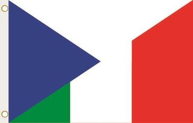 Fahne Flagge Tschechien-Italien Hissflagge 90 x 150 cm
