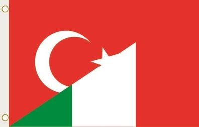 Fahne Flagge Türkei-Italien Republik Hissflagge 90 x 150 cm