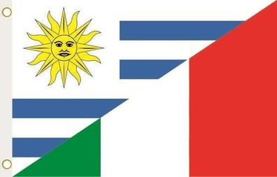 Fahne Flagge Uruguay-Italien Hissflagge 90 x 150 cm
