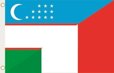 Fahne Flagge Usbekistan-Italien Hissflagge 90 x 150 cm