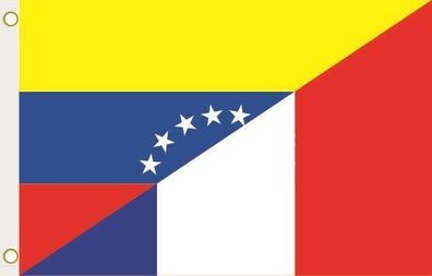 Fahne Flagge Venezuela-Frankreich Hissflagge 90 x 150 cm