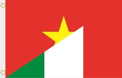 Fahne Flagge Vietnam-Italien Hissflagge 90 x 150 cm