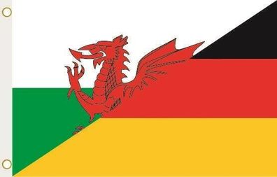 Fahne Flagge Wales-Deutschland Hissflagge 90 x 150 cm
